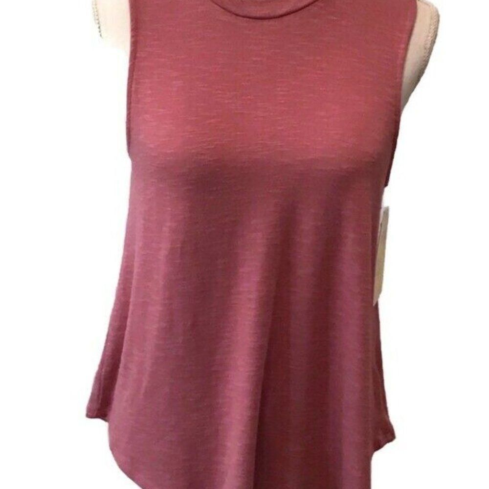 Gianni Bini Girls Mauve Shimmer Top Size XLARGE Sleeveless Mock Neck Blouse